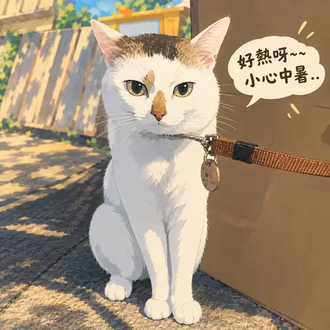 對白: 好熱呀~~ 小心中暑..