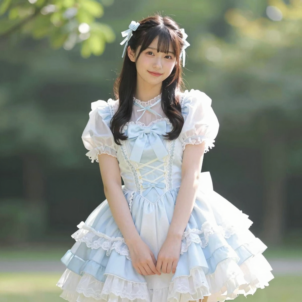 16歳 日本人 美少女 姫ドレス 写真風