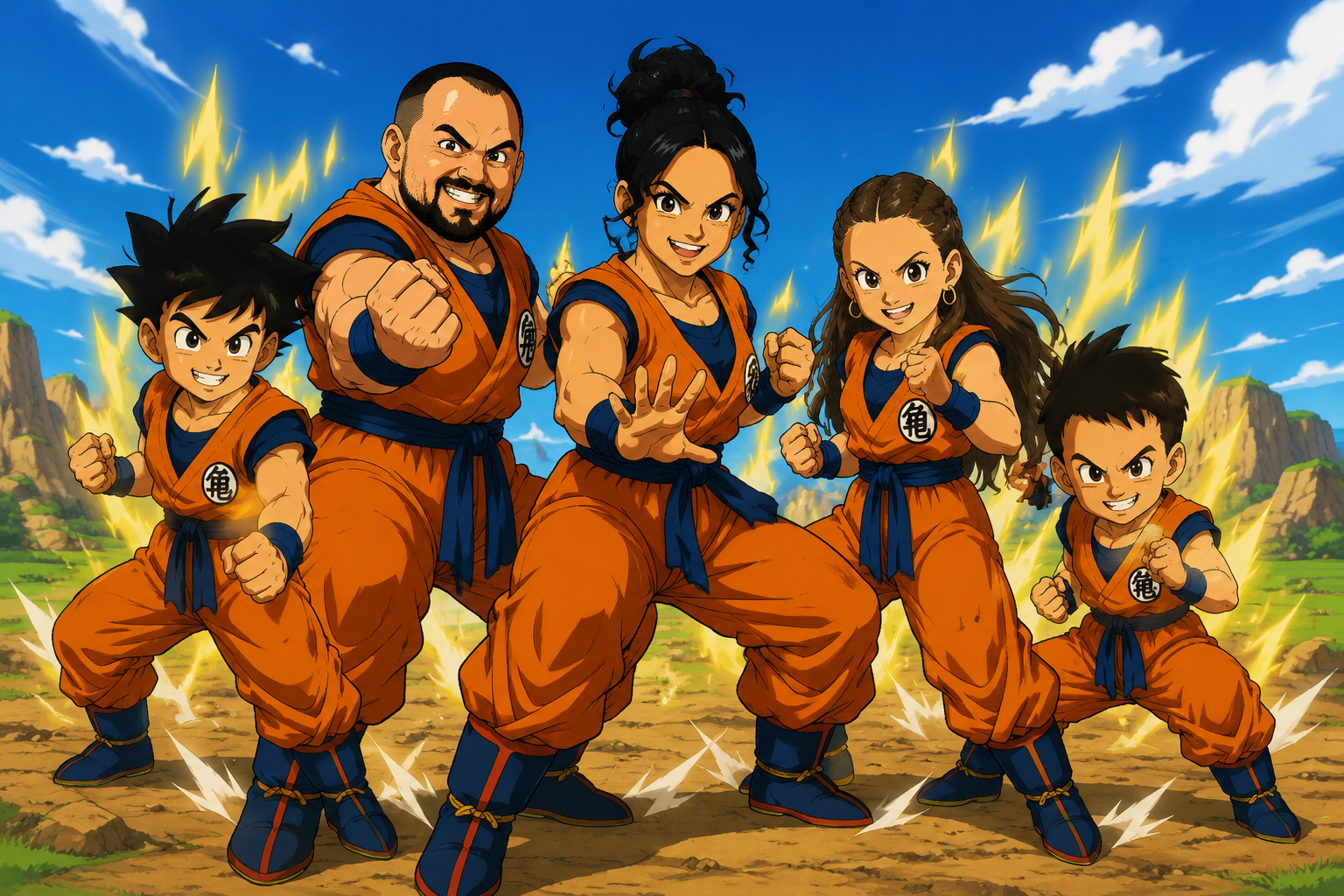 dragon ball z characeters standing up in fighting