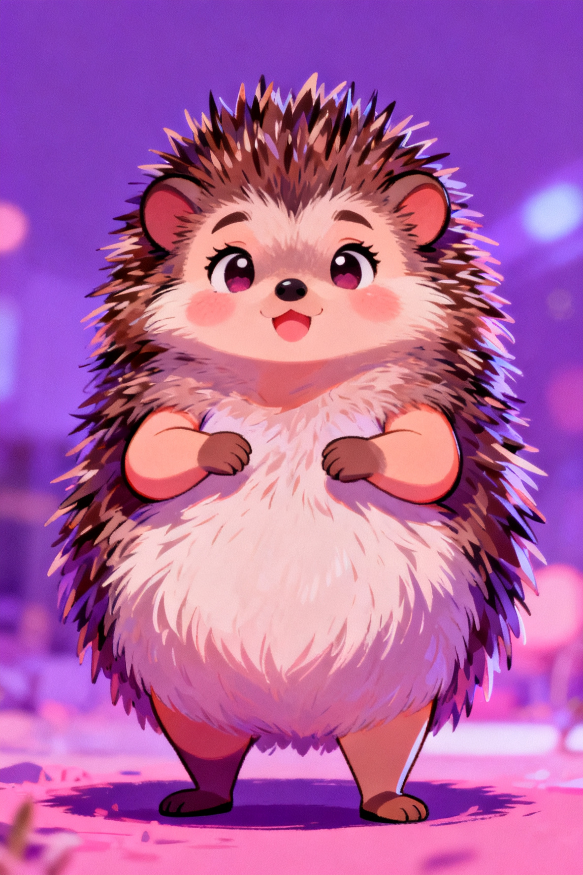 Sonia the Hedgehog of looking purple and pink., Cu